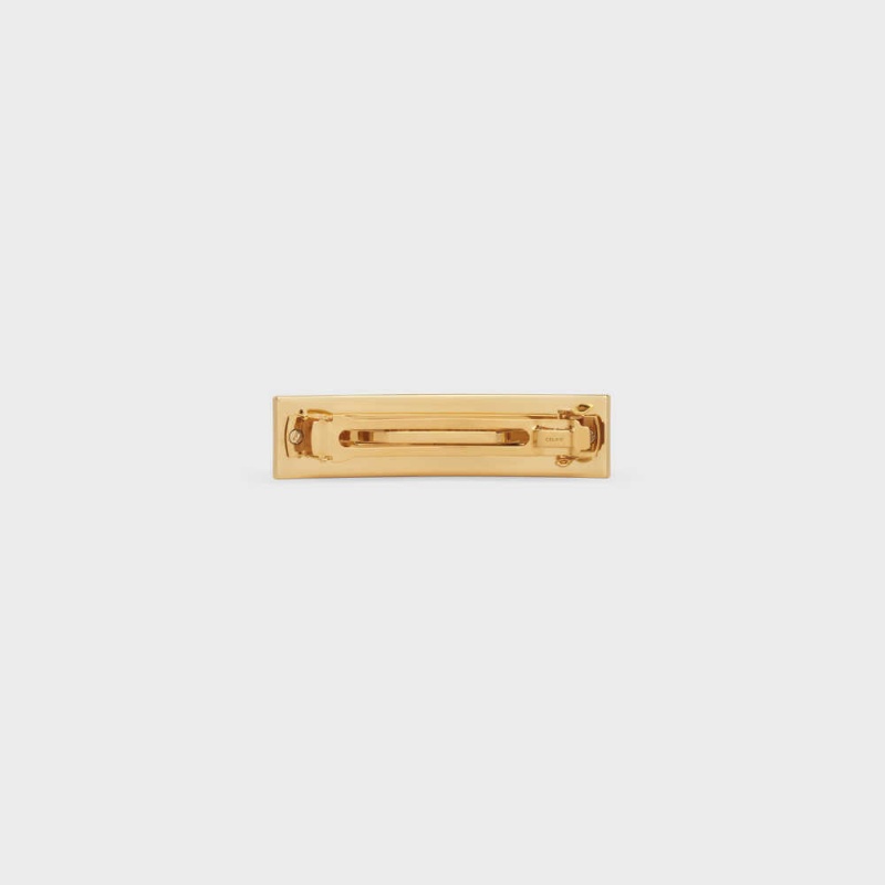 Celine Hair Clip in Brass and Steel with Gold Finish Hair Accessories Gold | CL-592324