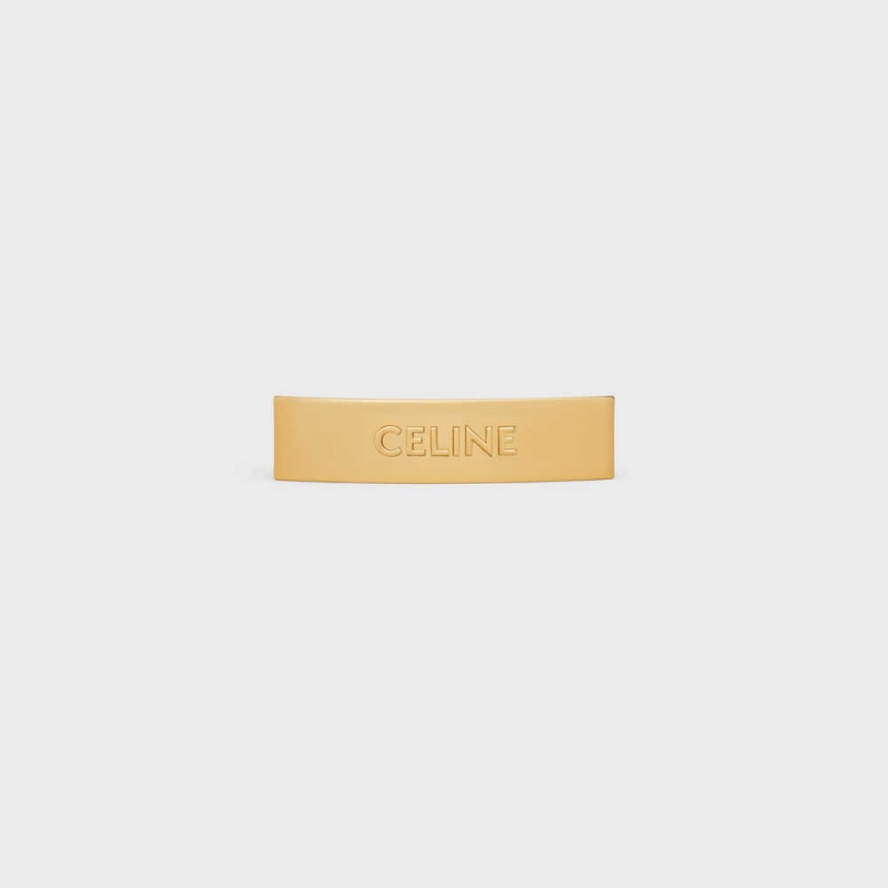 Celine Hair Clip in Brass and Steel with Gold Finish Hair Accessories Gold | CL-592324