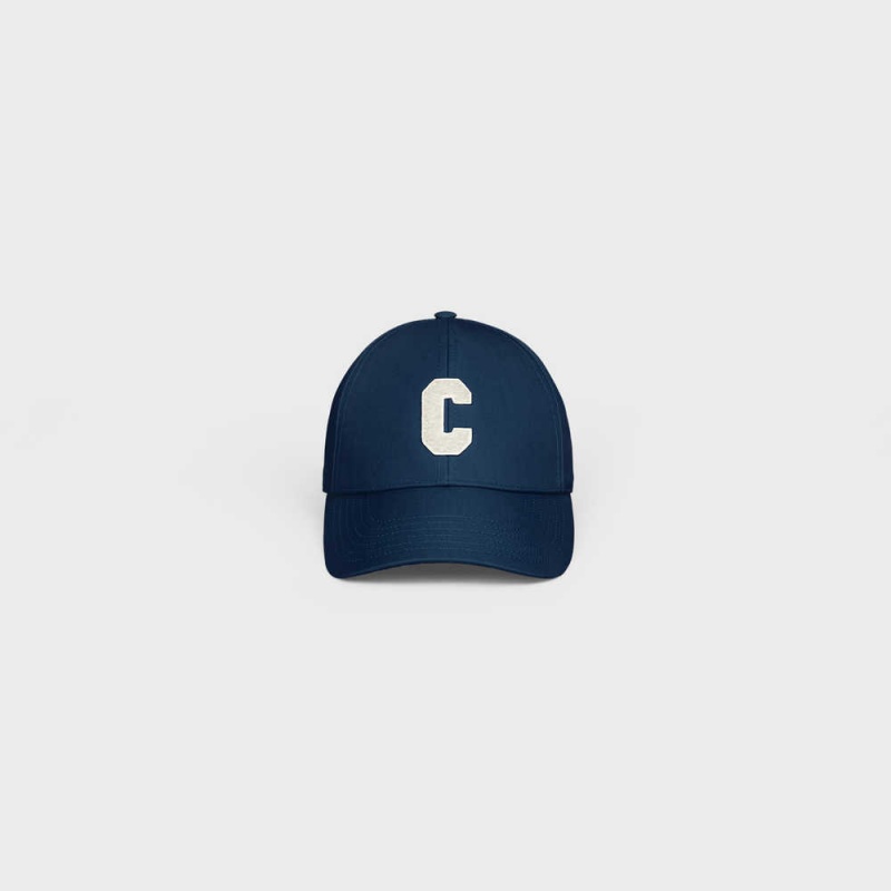 Celine INITIAL BASEBALL IN COTTON Cap Marine | CL-592366