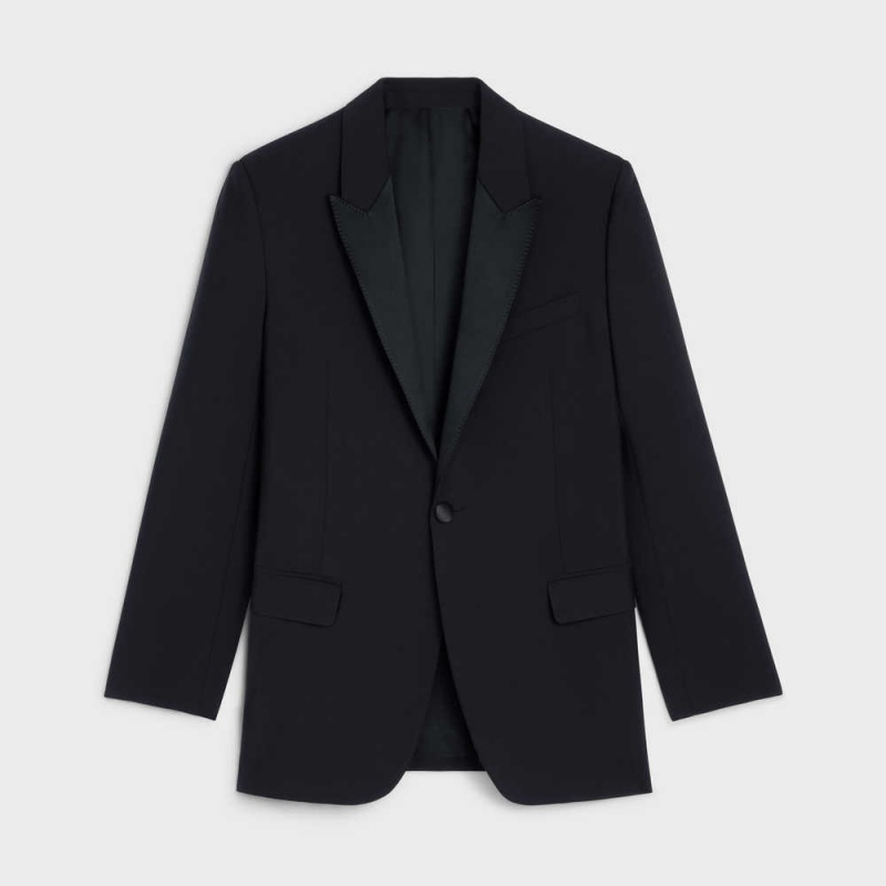 Celine JUDE TUX IN WOOL AND MOHAIR Jackets Black | CL-592669