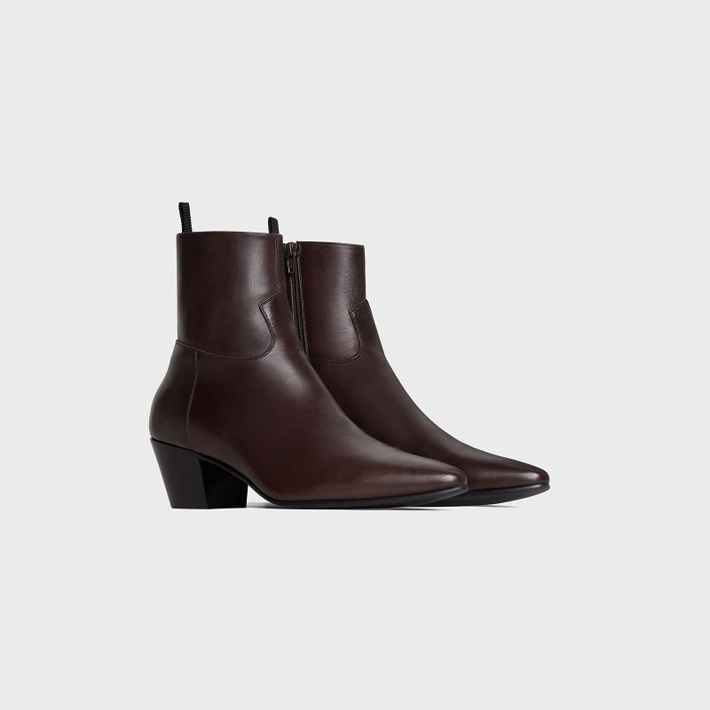 Celine Jacno Zipped in CALFSKIN Boots OAK | CL-591865