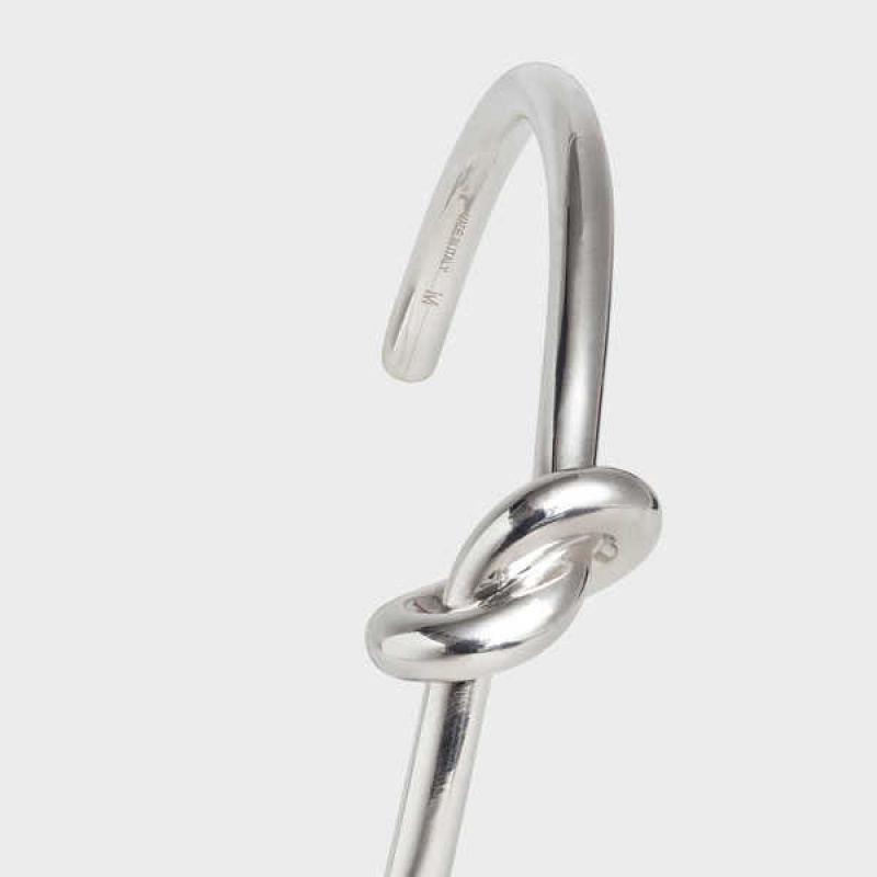 Celine Knot Extra-Thin in Brass with Rhodium finish Bracelets Silver | CL-592232