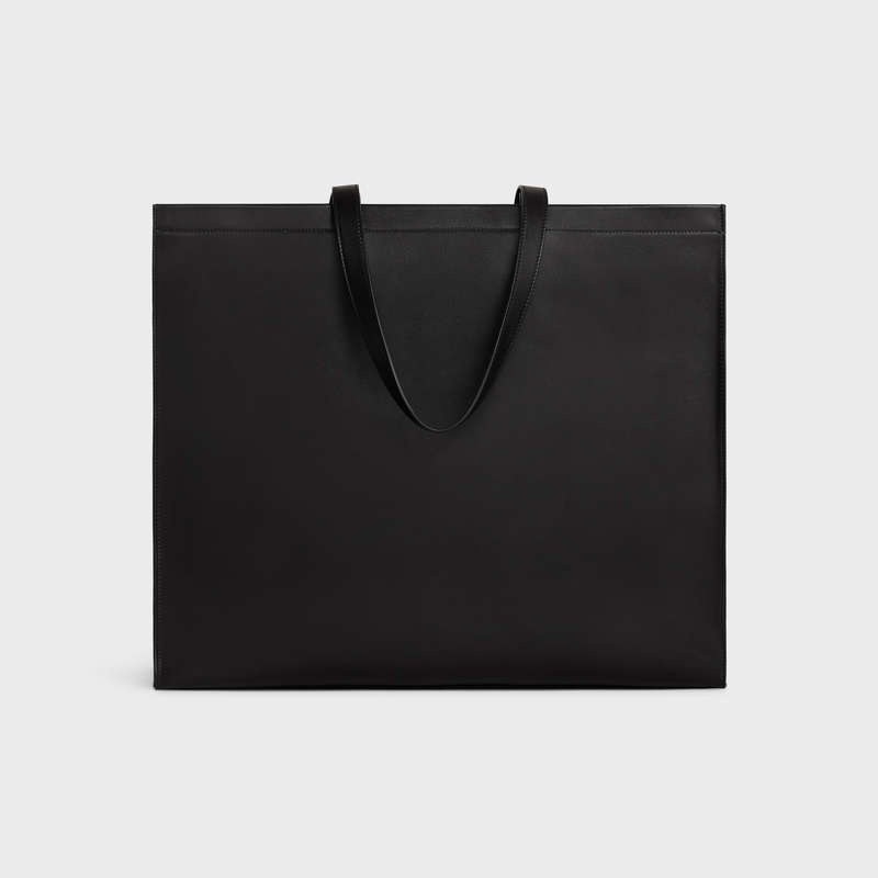 Celine LARGE SQUARED in CALFSKIN with celine WILTERN PRINT Cabas Black | CL-591829