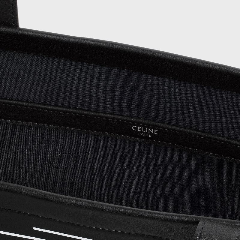 Celine LARGE SQUARED in CALFSKIN with celine WILTERN PRINT Cabas Black | CL-591829