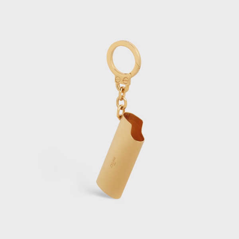 Celine LIGHTER CASE CHARM in Brass Leather Goods Accessories Gold | CL-592920