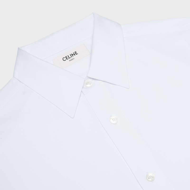 Celine LOOSE IN COTTON POPLIN Shirts White | CL-592178