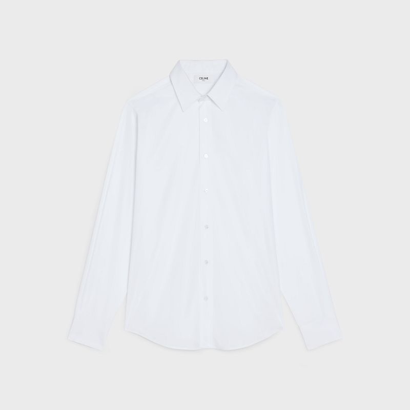 Celine LOOSE IN COTTON POPLIN Shirts White | CL-592178