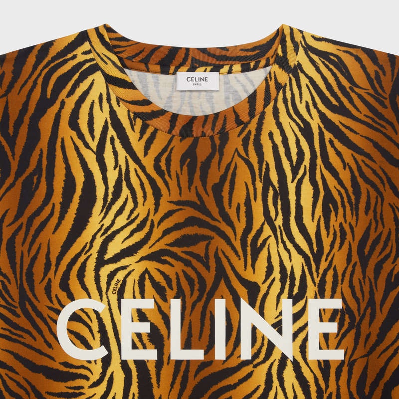 Celine LOOSE IN JERSEY T-shirts tigre / white | CL-592134