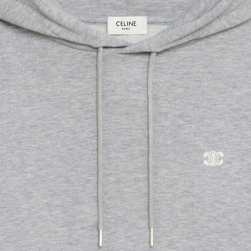 Celine LOOSE TRIOMPHE SWEATIN COTTON AND CASHMERE Sweatshirts GREY MELANGE | CL-592804