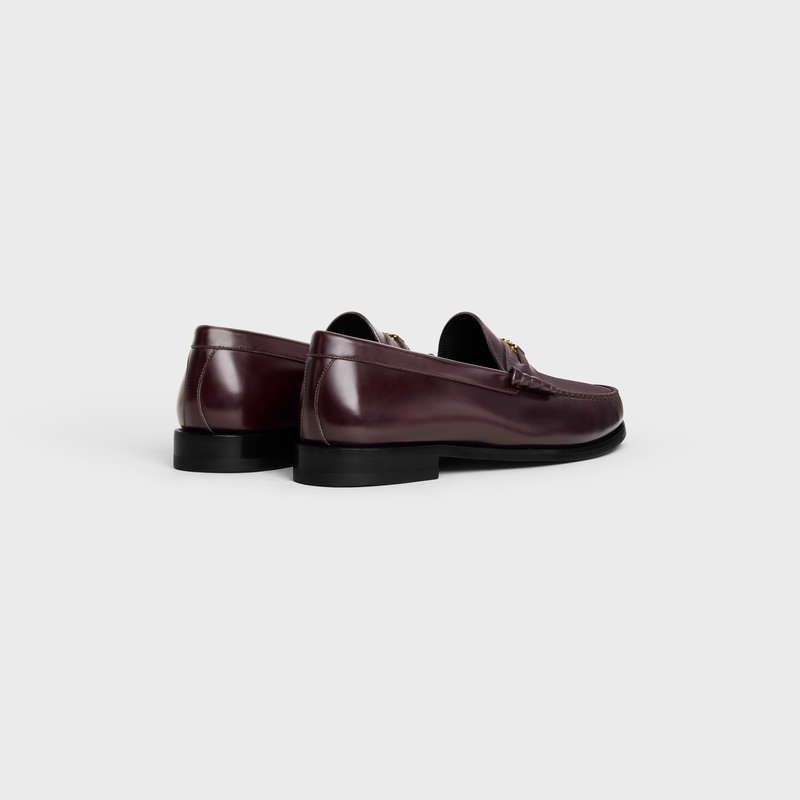 Celine LUCO Triomphe in POLISHED BULLSKIN Loafers Burgundy | CL-591885