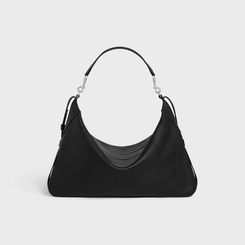 Celine Large Strap Romy in Supple Calfskin Shoulder Bags Black | CL-591841