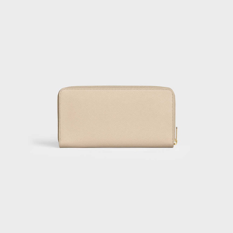 Celine Large zipped in Grained calfskin Wallets Nude | CL-593001