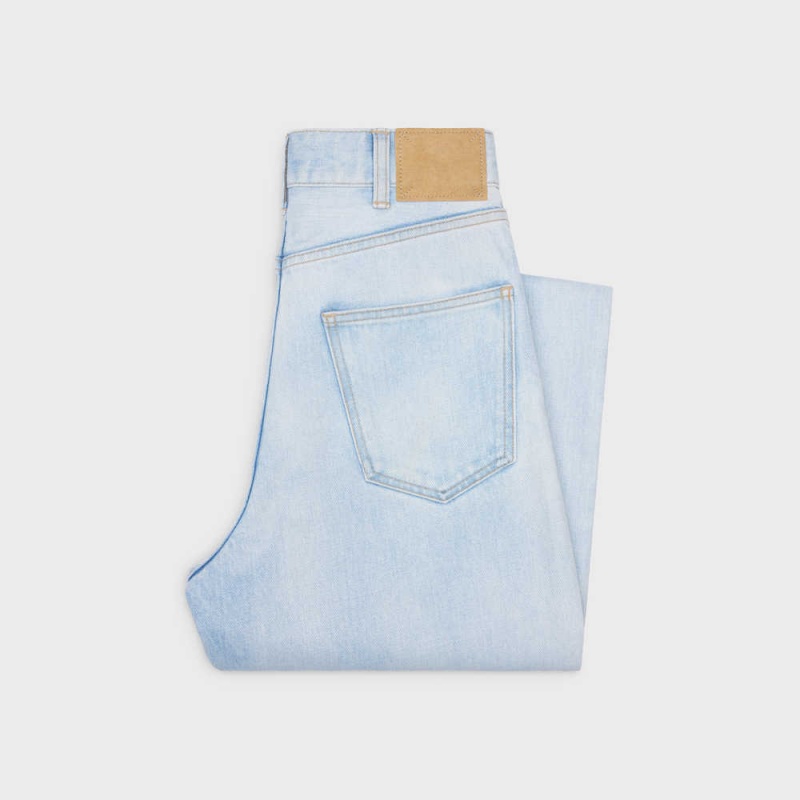 Celine MARGARET JEANS IN SUN-FADED WASH DENIM Pants SUN FADED WASH | CL-592716