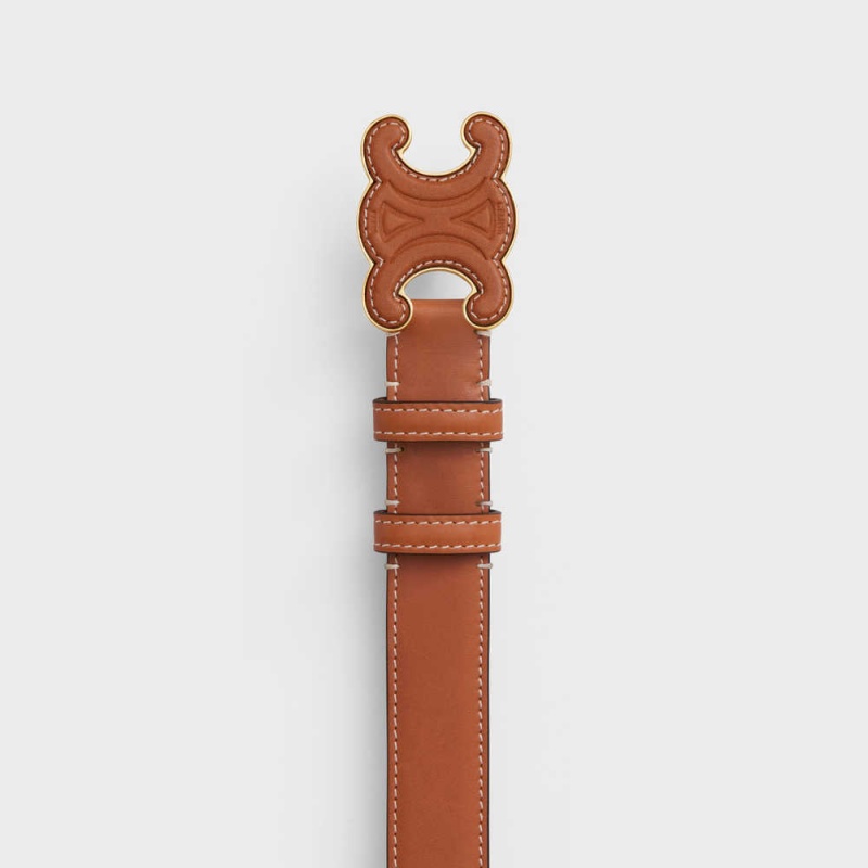 Celine MEDIUM CUIR TRIOMPHE in Natural Calfskin Belts Tan | CL-592484