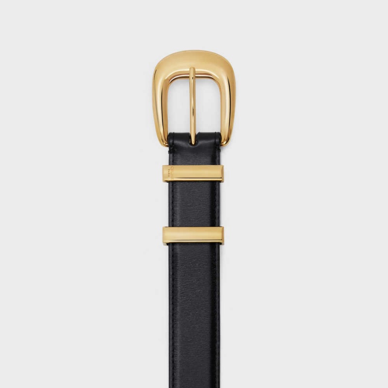 Celine MEDIUM WESTERN in Taurillon Leather Belts Black | CL-592480