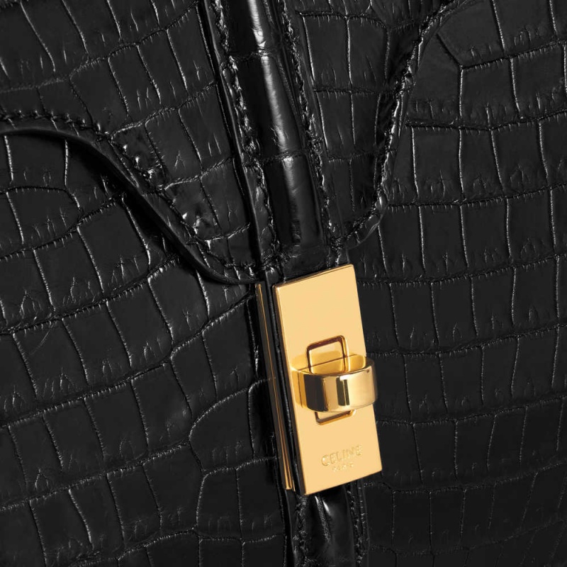 Celine MINI in porosus crocodile 16 Black | CL-593272