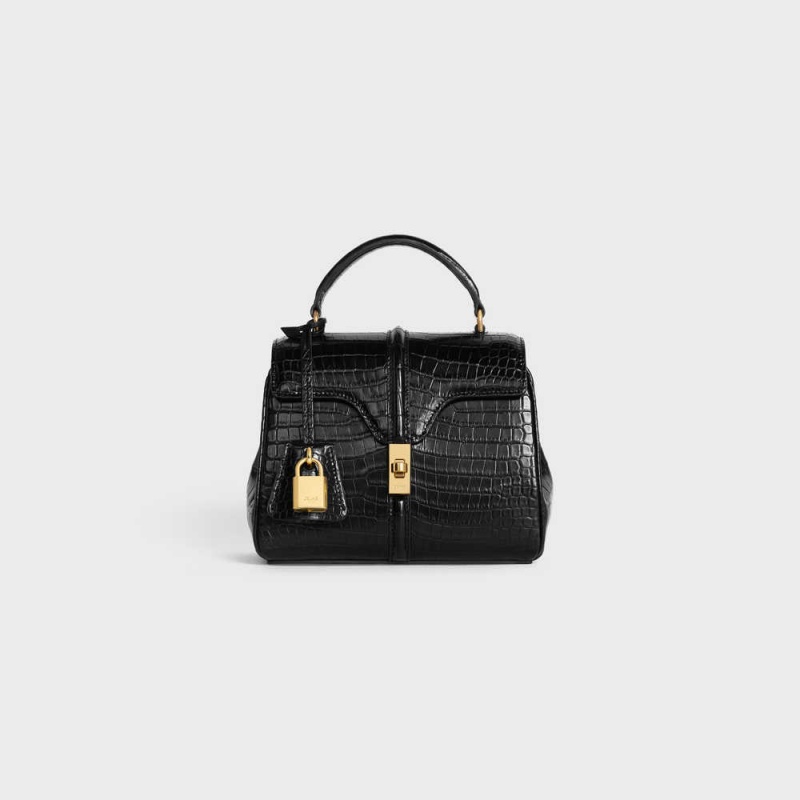 Celine MINI in porosus crocodile 16 Black | CL-593272