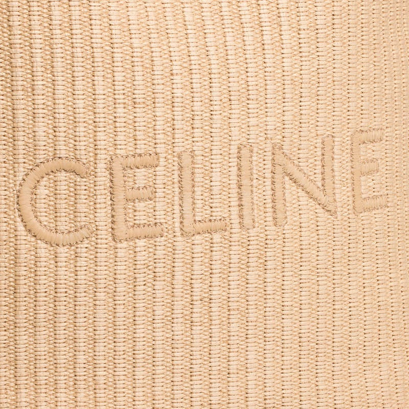 Celine MUSEUM BAG in RAFFIA EFFECT TEXTILE with celine EMBROIDERY Cabas Natural / Tan | CL-591835