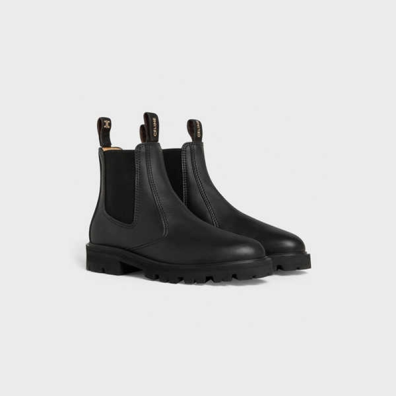 Celine Margaret Chelsea in Calfskin Boots Black | CL-592496