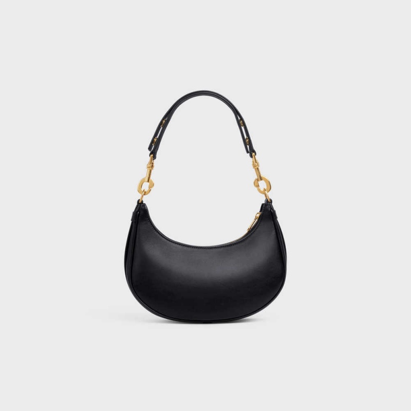 Celine MediumStrap Bag in smooth Calfskin Ava Black | CL-593097