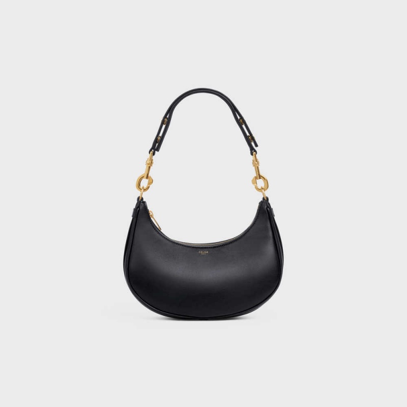 Celine MediumStrap Bag in smooth Calfskin Ava Black | CL-593097