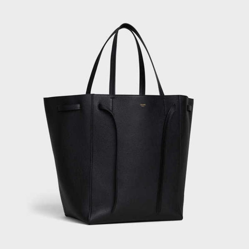 Celine Medium Phantom in soft grained calfskin Cabas Black | CL-593094