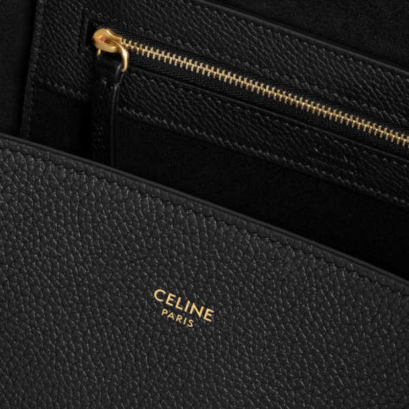 Celine Medium Phantom in soft grained calfskin Cabas Black | CL-593094