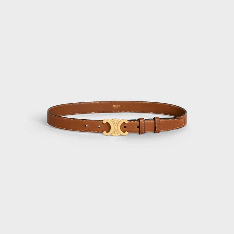 Celine Medium Triomphe in Natural Calfskin Belts Tan | CL-592457