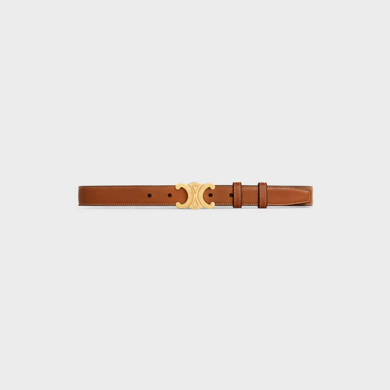 Celine Medium Triomphe in Natural Calfskin Belts Tan | CL-592457