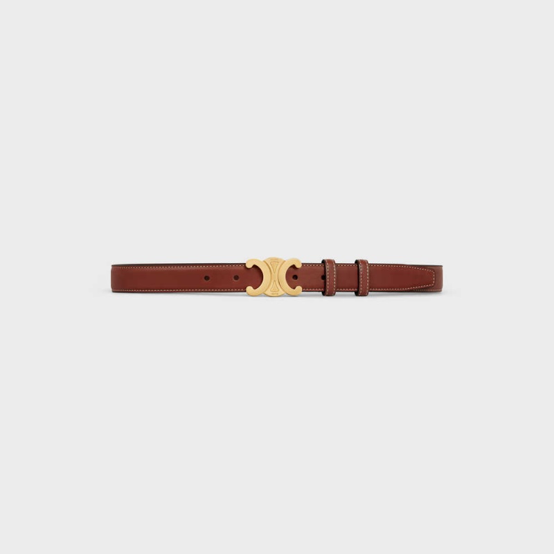 Celine Medium Triomphe in Natural Calfskin Belts Teck | CL-592453