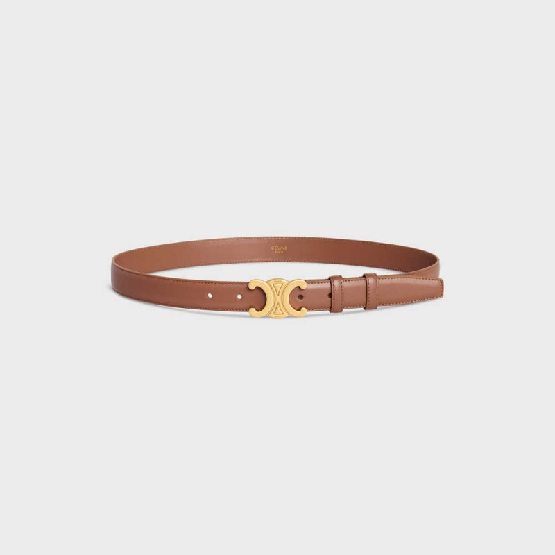 Celine Medium Triomphe in Taurillon Leather Belts Bronze | CL-592454