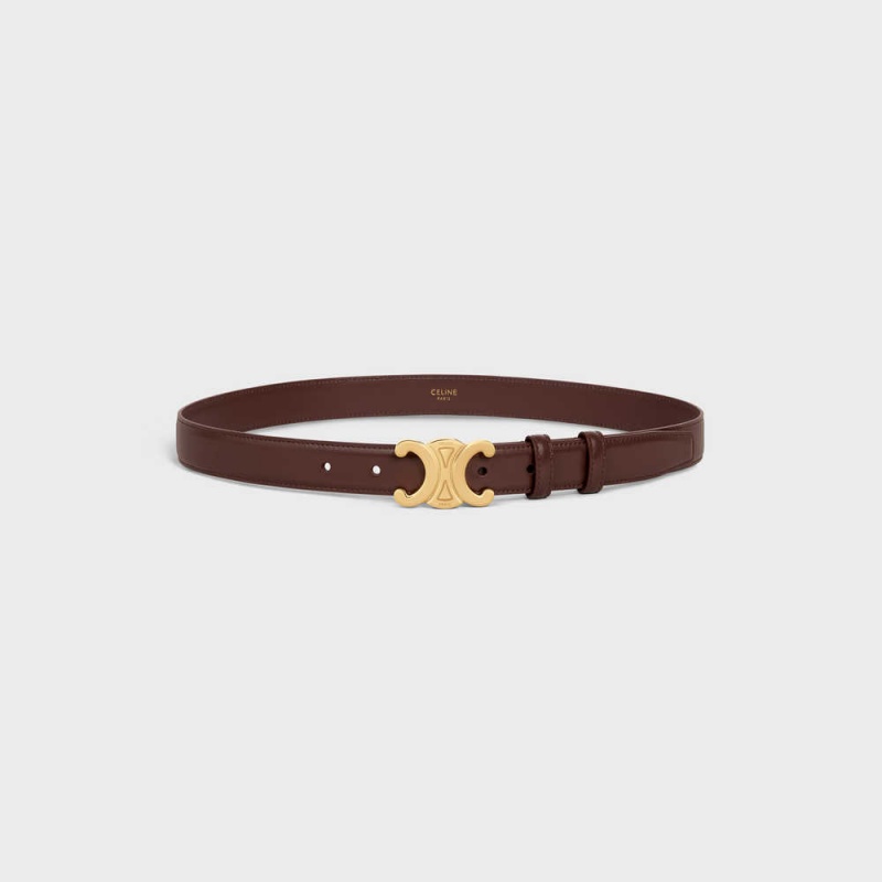 Celine Medium Triomphe in Taurillon Leather Belts Chestnut | CL-592452