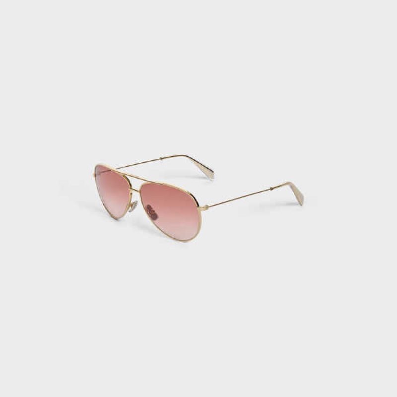 Celine Metal Frame 02 in metal Sunglasses Gold/Gradient Pink | CL-592411