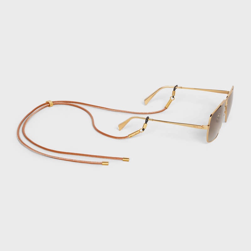 Celine Metal Frame 25 in Metal with Polarized Lenses Sunglasses Gold / Gradient Brown | CL-591754