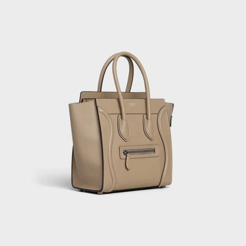 Celine Micro handbag in drummed calfskin Luggage Dune | CL-593054