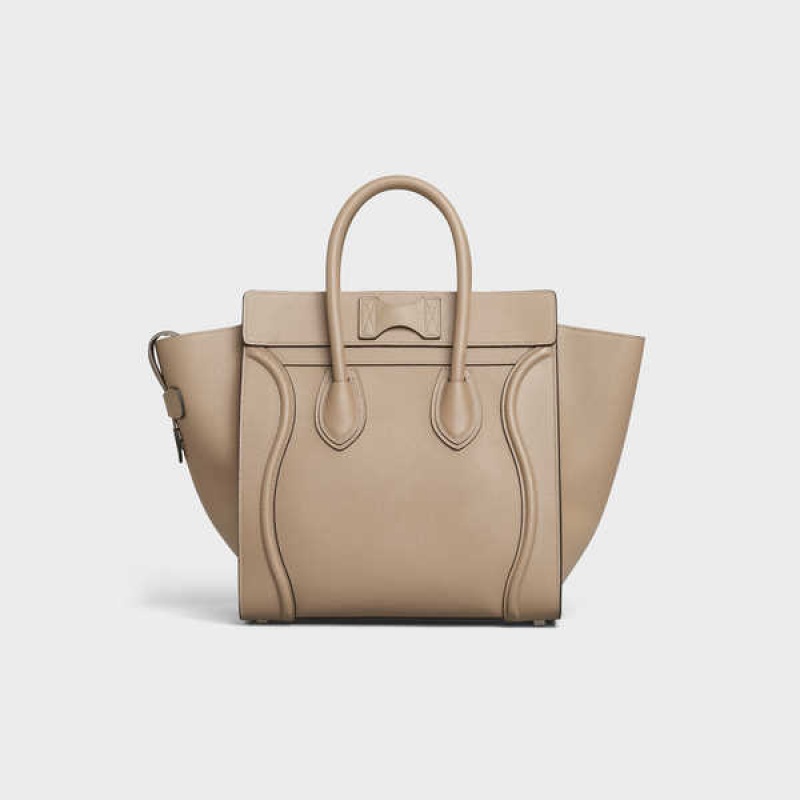 Celine Micro handbag in drummed calfskin Luggage Dune | CL-593054