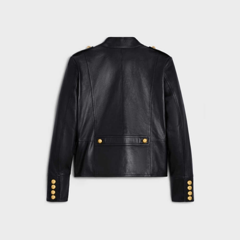 Celine Military blouson in soft Leather Black | CL-592613