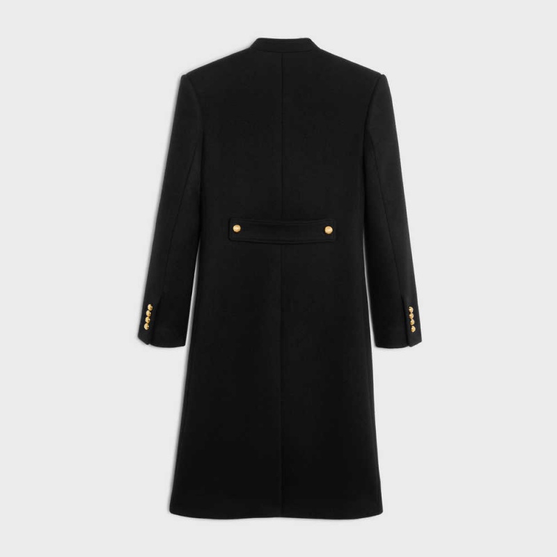 Celine Military in wool cloth Coats Black | CL-592625