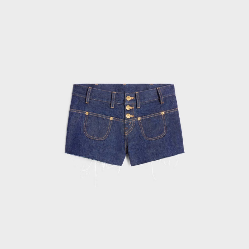 Celine Mini in rinsed wash denim Shorts RINSED | CL-592747