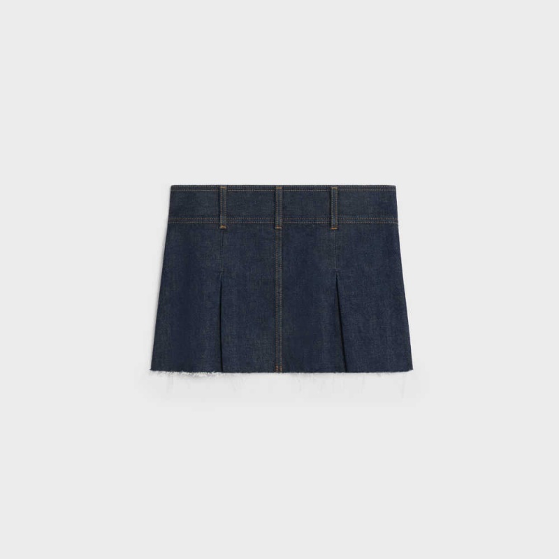 Celine Mini in rinsed wash denim Skirts RINSED | CL-592882