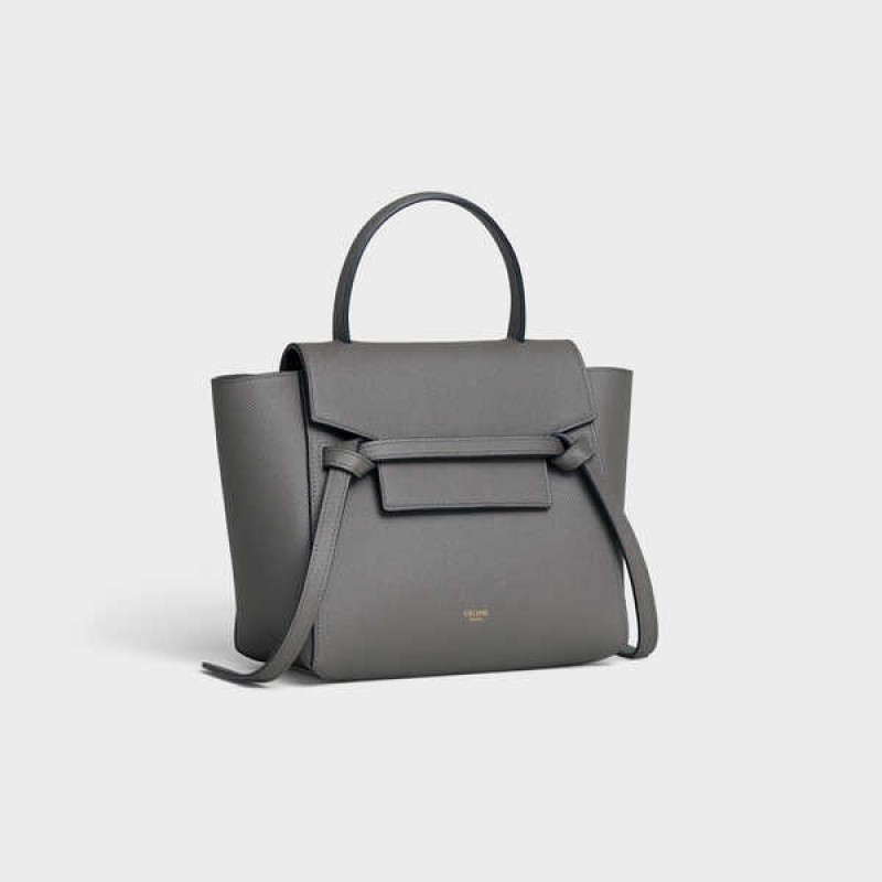 Celine Nano in grained calfskin Belt Bag Grey | CL-593057