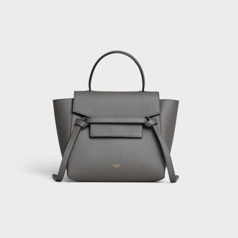 Celine Nano in grained calfskin Belt Bag Grey | CL-593057