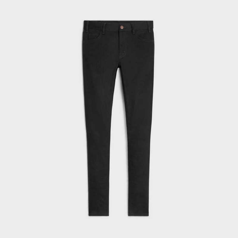 Celine Neo skinny jeans in pure black wash denim Pants PURE BLACK F | CL-592727