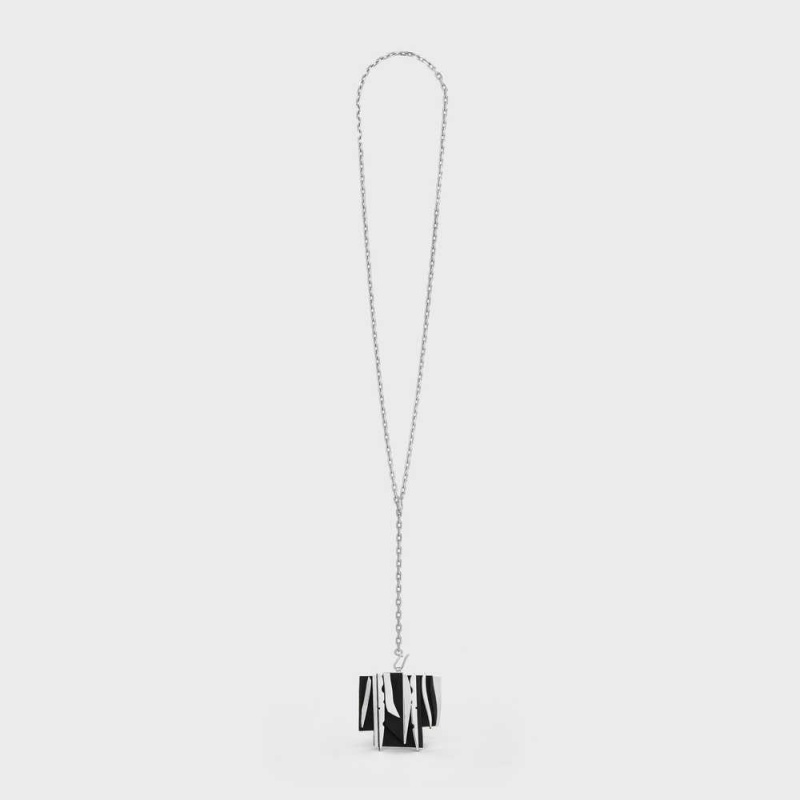 Celine Nevelson Project Sterling Silver and Oak Wood Necklaces Silver / Black | CL-592293