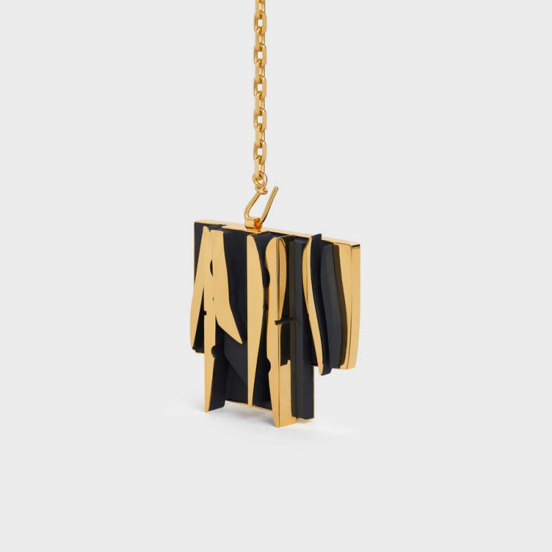 Celine Nevelson Project Vermeil and Oak Wood Necklaces Gold / Black | CL-592292