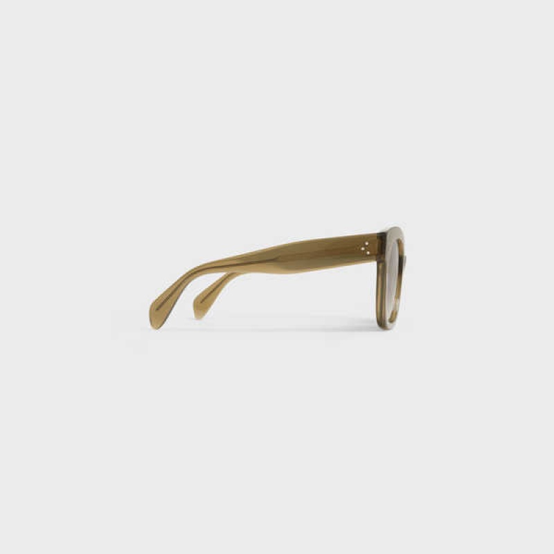 Celine Oversized S002 in Acetate Sunglasses Transparent Khaki | CL-592438