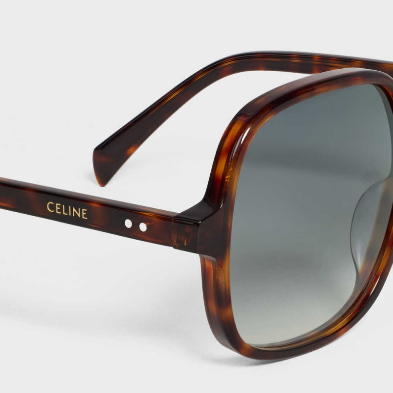 Celine Oversized S244 in Acetate Sunglasses Red Havana | CL-592435