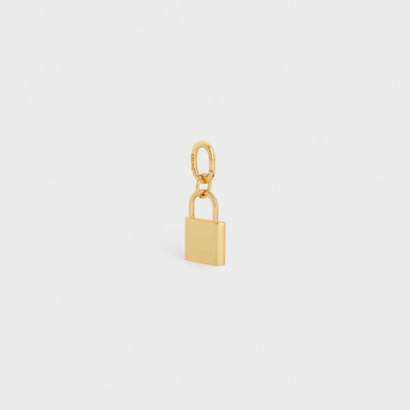 Celine PADLOCK CHARM in Brass Leather Goods Accessories Gold | CL-592921