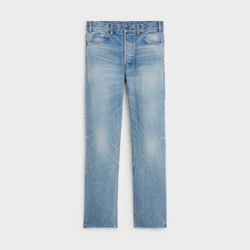 Celine POLLY JEANS IN STEEL BLUE WASH DENIM Pants STEEL BLUE WASH | CL-592711