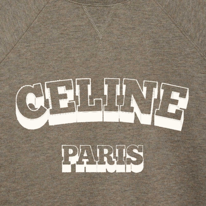 Celine Paris 70 s in cotton and cashmere Sweatshirts LIGHT BROWN / CREAM | CL-592800